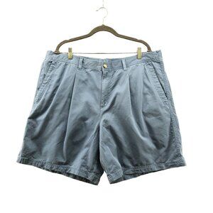 Columbia Pleated Front Chino Shorts Mens XL‎ (42) Relaxed Blue 8" Comfort Waist